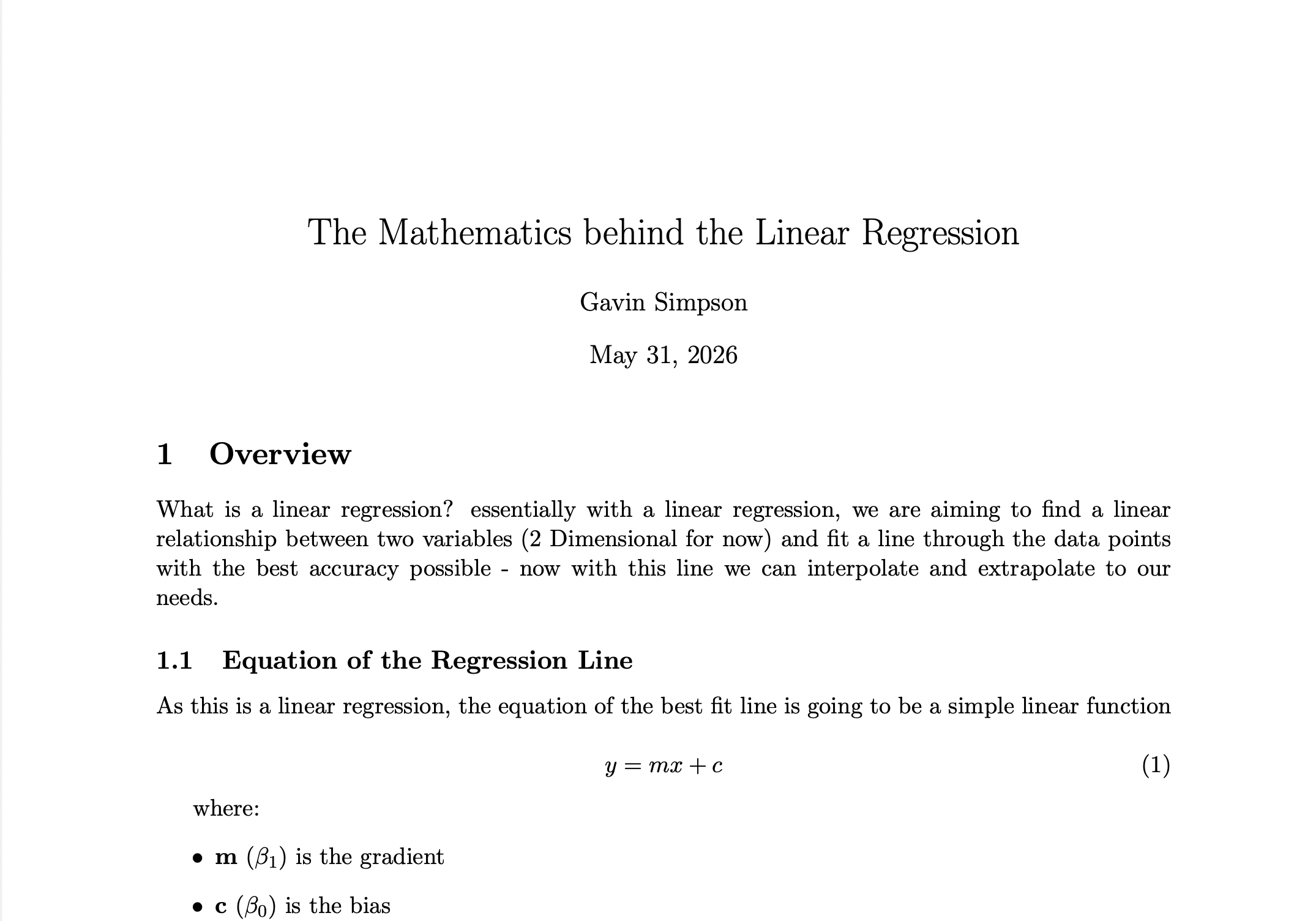 The Mathematics behind a Linear