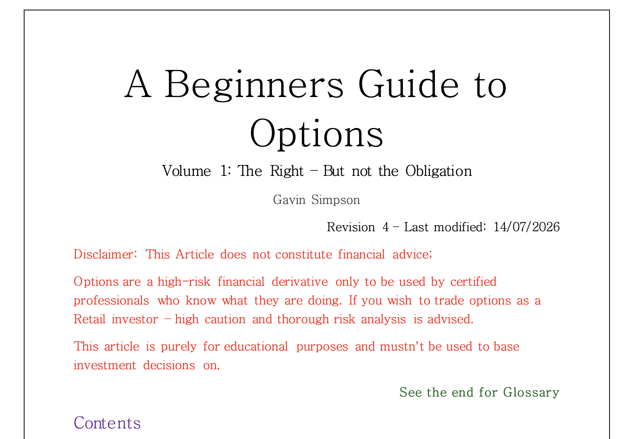 A Beginners Guide to Options